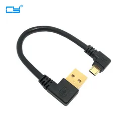 Cable USB A hacia Micro con Ángulo 90° Izquierdo Chapado Oro