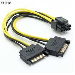 Cable SATA 15 Pines a PCIe 8 Pines Minería GPU 20cm