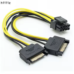 Cable SATA 15 Pines a PCIe 8 Pines Minería GPU 20cm