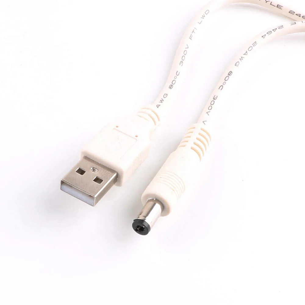 Calibre de cable de 24AWG de alta calidad, cable estándar USB a DC 5,5/2,1mm, 5,5x2,1mm, 5,5mm/2,1mm, conector de alimentación de barril de 5 voltios, 1,0 m - imagen 4