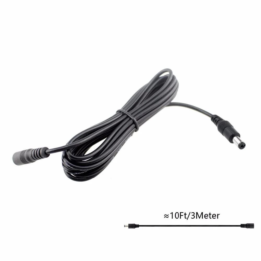 Cable adaptador de extensión de CC macho a hembra, Cable de extensión de 1m, 3m, 5m, 5,5x2,1mm para cámaras CCTV de 12V, luz LED, Monitor de portátil - imagen 2