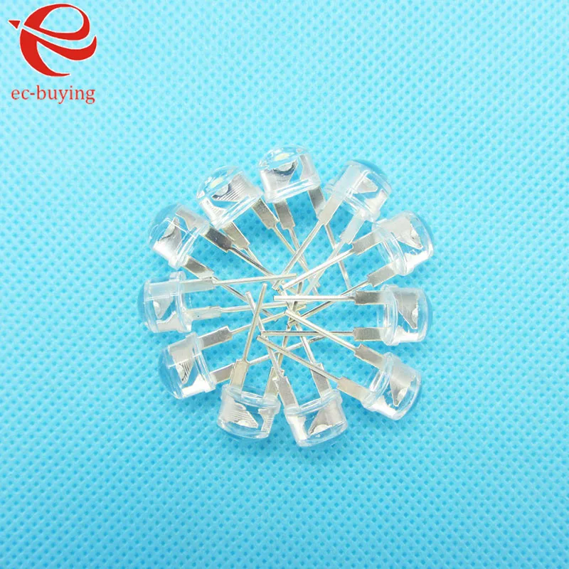 8mm sombrero de paja blanco cálido luz LED diodo emisor lámpara ultrabrillante cuenta enchufable DIY Kit práctica gran angular 8 mm 10 unids/lote - imagen 5