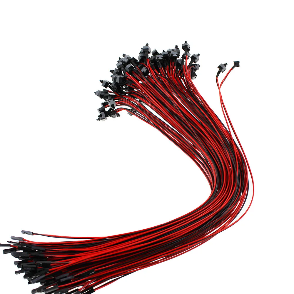 100 Uds ordenador de escritorio PC placa base botón de encendido/apagado Cable de línea de alimentación al por mayor