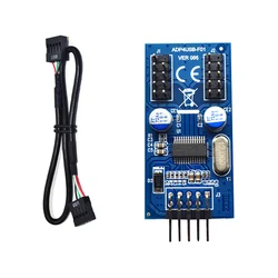 Conector USB 2.0 9 pines - Cable extensión macho a hembra para tarjeta