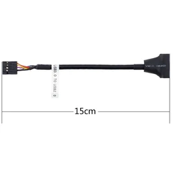 Cabecera USB 3.0 hembra 19 contactos adaptador a macho 9 pines