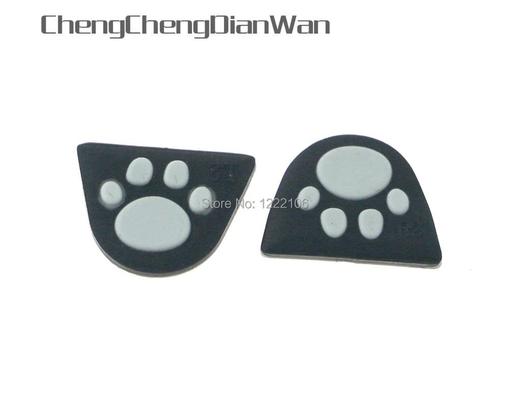 100 juegos de funda adhesiva de silicona con diseño personalizado de pata de gato, tapa adhesiva para controlador de PS4, cubierta de botón L2 R2