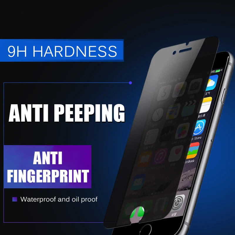 Anti Spy Screen Protector For iPhone X XS 11 12 Mini Pro Max 8 7 6 6s Plus SE 2020 Anti Peeping Glare Privacy Tempered Glass - imagen 3