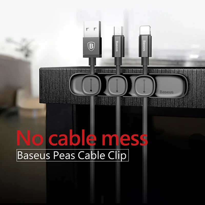 Baseus-organizador de cables magnético, gestión de cables, soporte de Cables USB, Clips de escritorio flexibles Silicione para organizador de cables de ratón - imagen 2