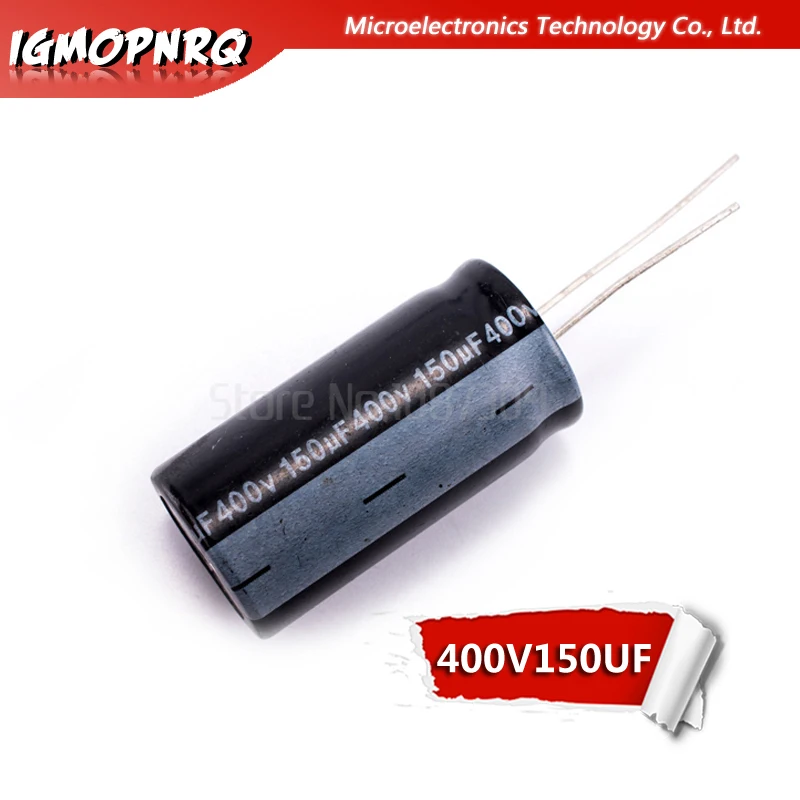 5 piezas 400V150UF 18*35mm 150UF 400V 18x35mm condensadores electrolíticos de aluminio DIP