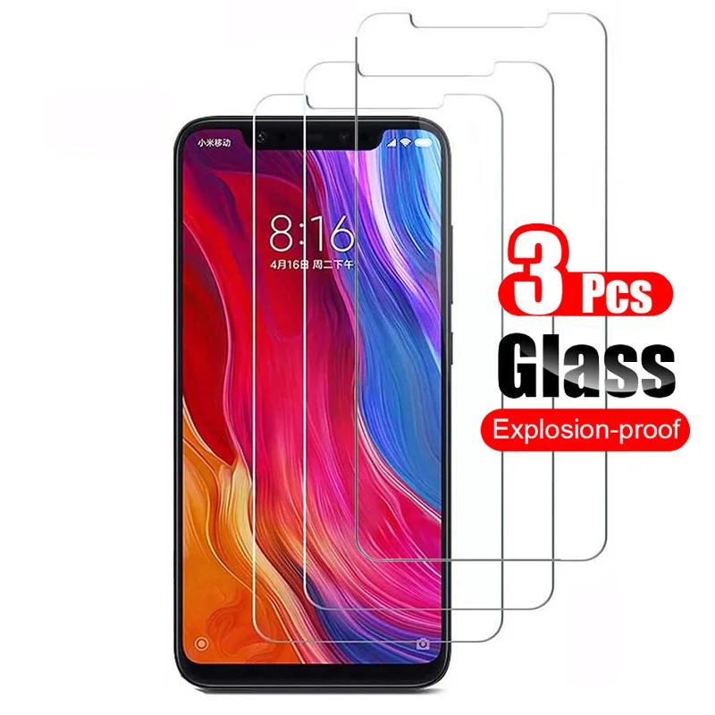 3 piezas de vidrio templado para Xiaomi mi 8 mi 8 Lite Pro SE Protector de pantalla para Xiaomi mi 8 pro SE película protectora de vidrio 9 H
