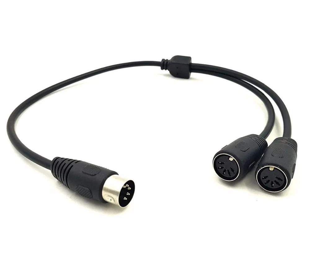 Cable adaptador MIDI DIN divisor Y de 5 pines MIDI 5 pines macho a doble 2 x DIN-5 Cable de Audio de extensión hembra teclado MIDI MIDI 0,5 m