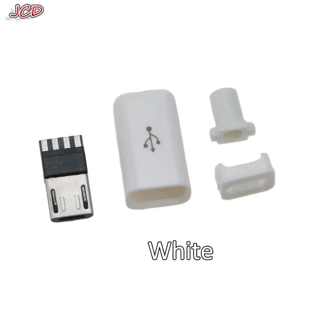 JCD-conector de enchufe macho Micro USB de 5 pines, cubierta de plástico, montaje de soldadura, Cable de conector de repuesto, bricolaje, nuevo - imagen 3