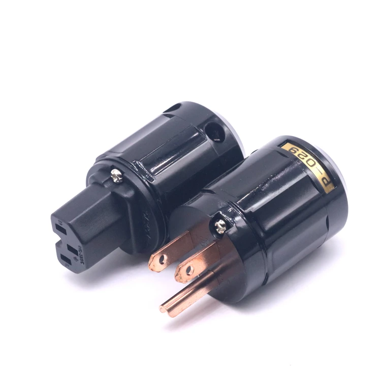 1 par de P-029 y C-029 de cobre puro de alta gama, enchufe de alimentación de EE. UU., conector IIEC, amplificador de audio Hifi, cable de alimentación de CA - imagen 2