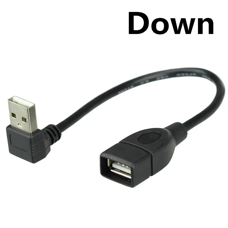 Adaptador de extensión USB A hembra A USB A macho, cable de 90 grados, izquierda/derecha/arriba/ángulo, incluido, 20cm - imagen 2