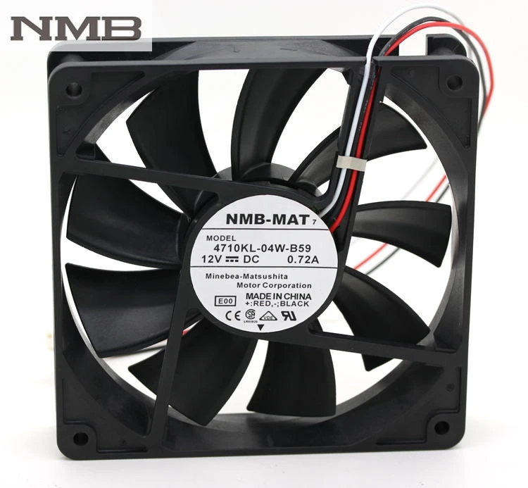 Para NMB 4710KL-04W-B59 12V 0.72A 12025 120*120*25MM 3 líneas para detener el ventilador de alarma