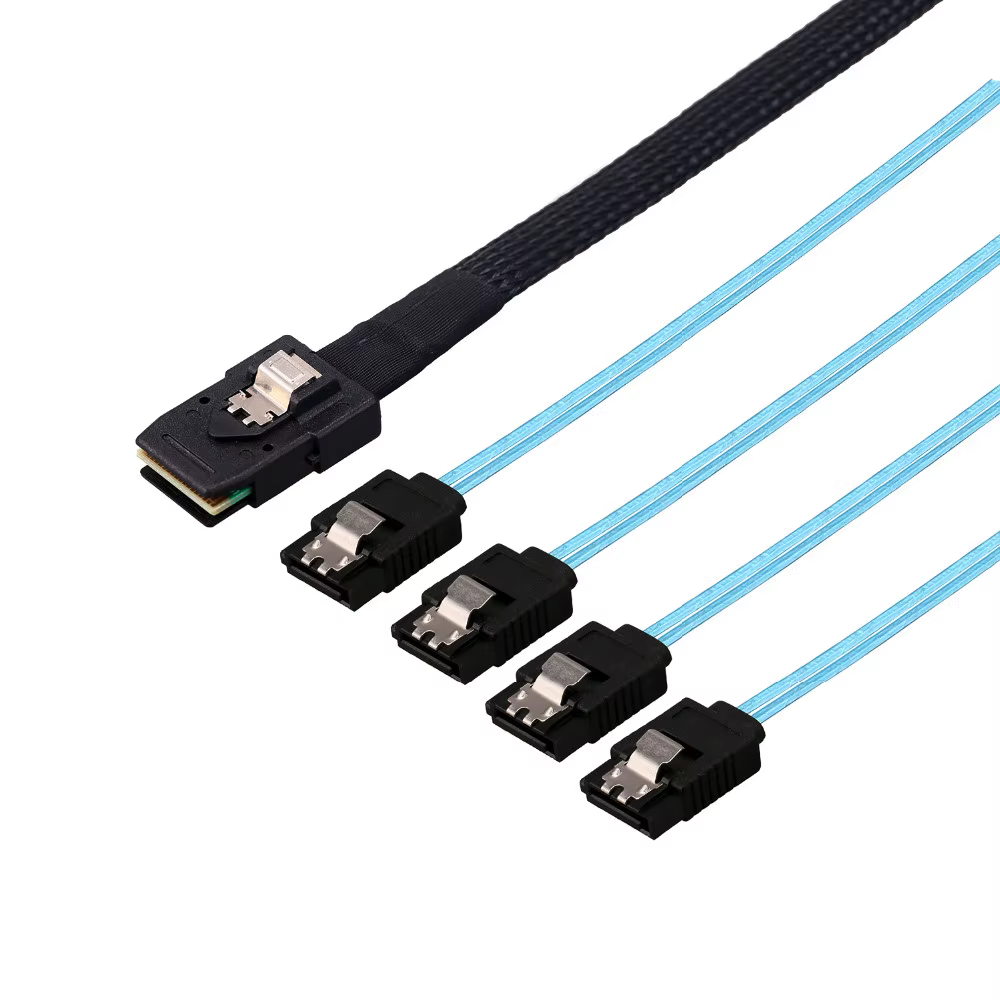Mini SAS 4i SFF-8087 a 4 SATA - Cable Divisor 0,5 m 10 Gbps - imagen 5