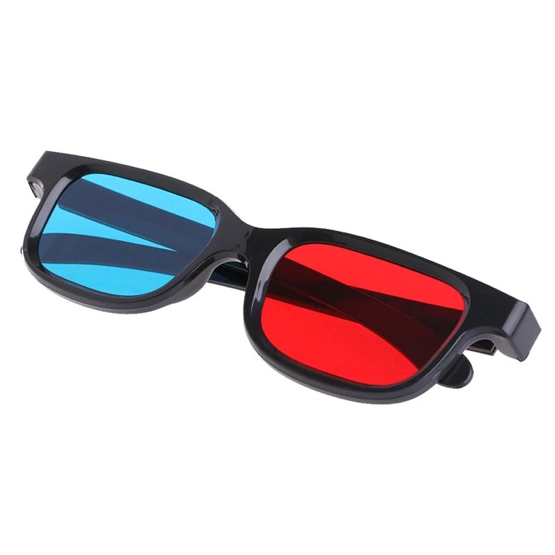Gafas universales de 0.2m m del anaglifo azul rojo del marco negro para el DVD del juego de la película - imagen 2