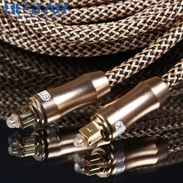 Cable de Audio Toslink de fibra óptica Digital dorada, 1/1,5/1,8/3/5 / 8 / 10 / 15 / 20 / 25/30/metros, od6.0 mm