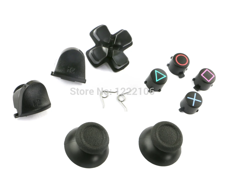 1 Juego de palancas negras L2 R2 D pad, juego completo de botones para controlador ps4 - imagen 4