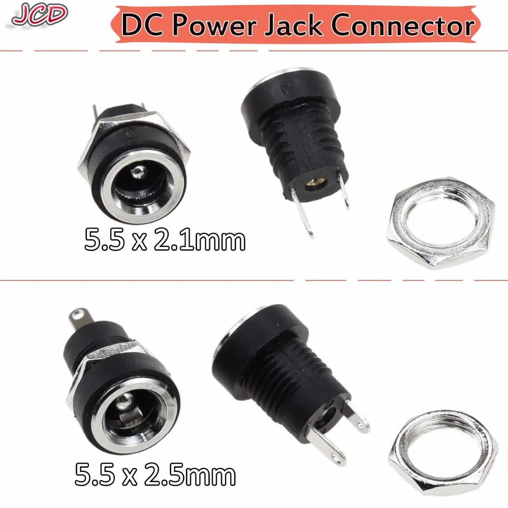JCD-Conector de toma de corriente DC, 5,5x2,1 MM, 5,5x2,1, 5,5x2,5mm, macho/hembra, DC-005 DC022 DC022B DC-025M DC099 - imagen 4