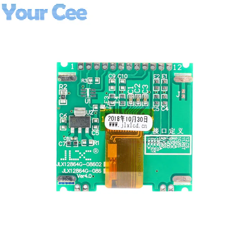 Módulo de pantalla LCD 12864G-086-P Placa de pantalla COG Blanco SPI 128X64 3.3V/5V - imagen 5