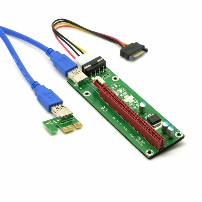 Tarjeta Elevadora PCI-E PCI Express 1x a 16x USB 3.0 SATA 4Pin IDE Molex BTC Minería - imagen 5