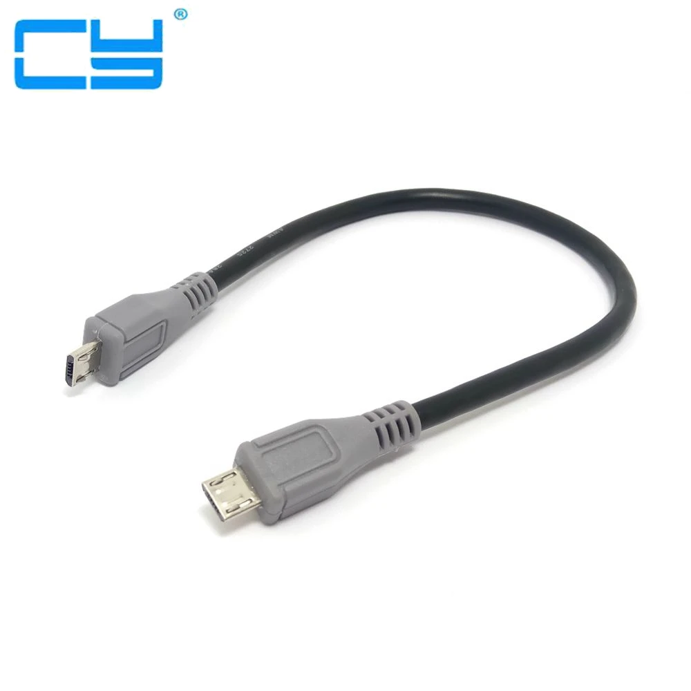 1 unidad Micro USB tipo B macho a Micro B macho convertidor de 5 pines adaptador OTG Cable de datos 20cm