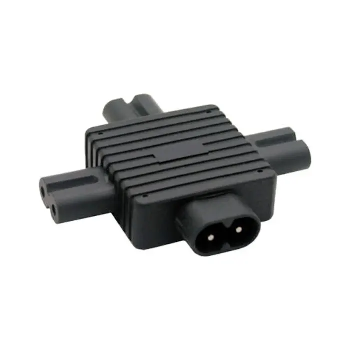 Adaptador de corriente divisor IEC 320 Figura 8 C8 macho a 3x hembra C7 - Fuente de alimentación 1 en 3 salidas para electrónica - imagen 3