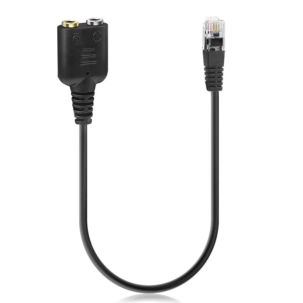 Cable adaptador de Audio RJ9 de 25cm, conector macho a hembra Dual de 3,5mm, para PC, ordenador, auriculares, teléfono, 1 unidad
