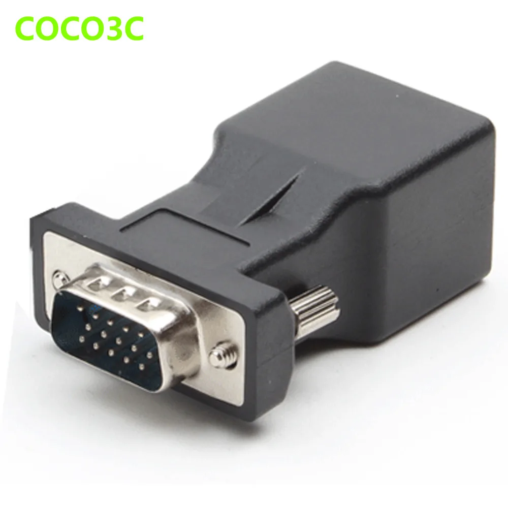 RJ-45 to VGA male port adapter convertor card