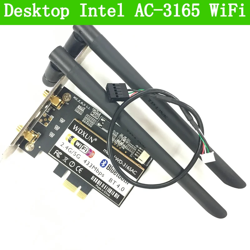3165 2,4G/5G inalámbrico de doble banda 3165NGW NGFF 433Mbps Wi-Fi Bluetooth BT 4,0 Ethernet inalámbrico de escritorio 1X tarjeta WIFI 3165AC
