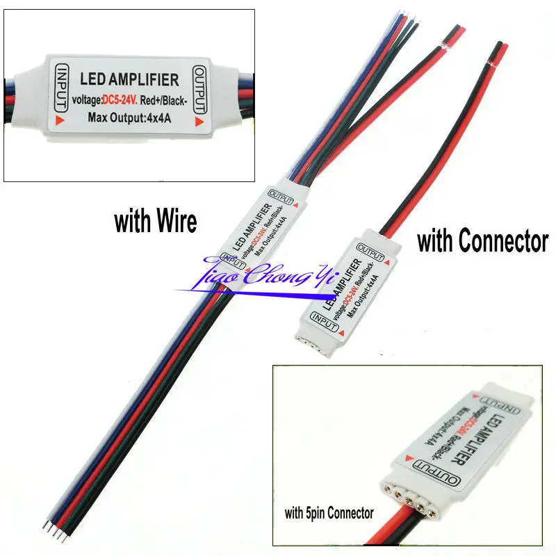 Amplificador LED RGBW de 5 pines, DC5-24V, 4A x 4 canales, para tira LED RGBW