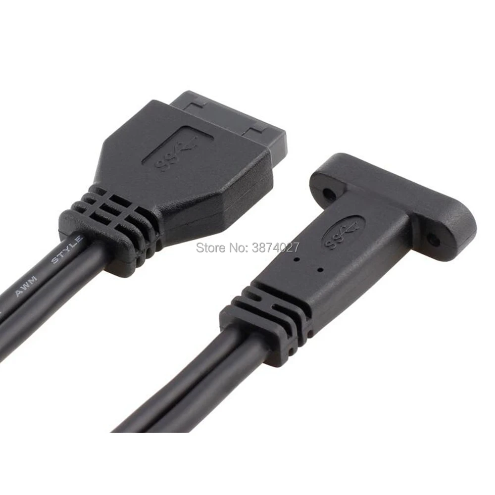 Cable de montaje en Panel de placa base de 50cm tipo C, USB-C hembra a USB 3,0, 20 pines, con soporte de expansión de Panel trasero PCI - imagen 2