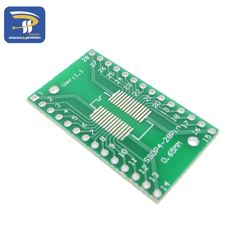 10 unids/lote SO/SSOP/SOIC/MSOP TSSOP28/SOP28 giro DIP28 1,27 MM/0,65 MM giro 2,54 MM adaptador IC enchufe/placa adaptadora/PCB - imagen 2