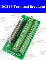 Conector IDC34P Macho 34 pines - Adaptador de placa para riel DIN