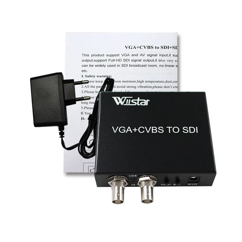Adaptador convertidor SDI VGA+CVBS a SDI compatible con puertos Full HD / SD-SDI / 3G-SDI 2 SDI