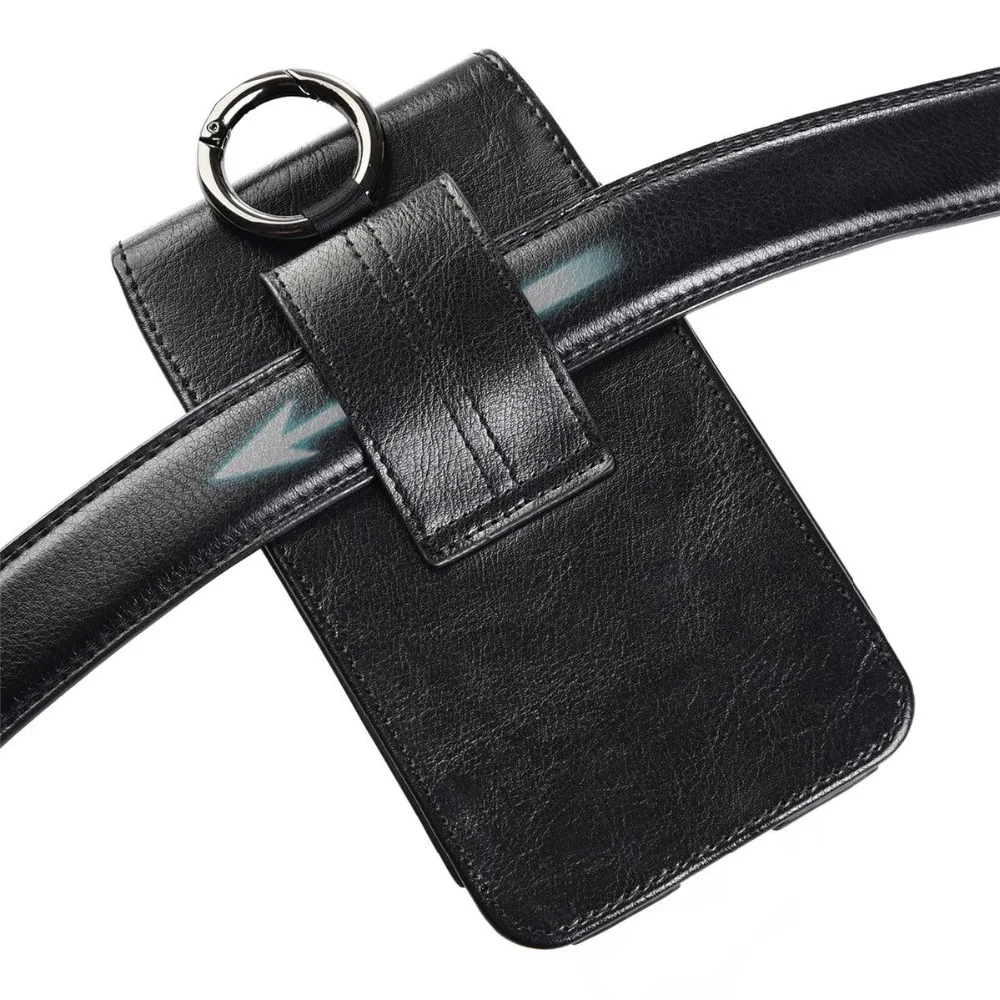 Genuine leather phone pouch Flip holster belt clip vertical waist bag for iphone Xs max 6 7 8 plus universal phone case for XR (3)