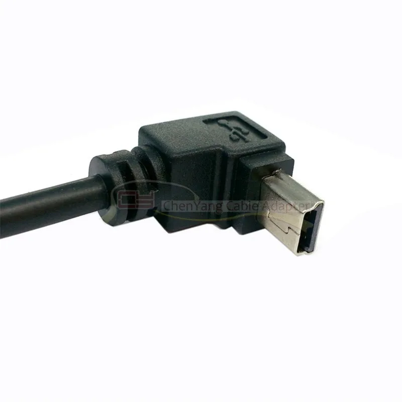 Mini USB 2,0 tipo B, Cable de datos macho de 5 pines, ángulo de 90 grados a USB macho, 0,5 m - imagen 2