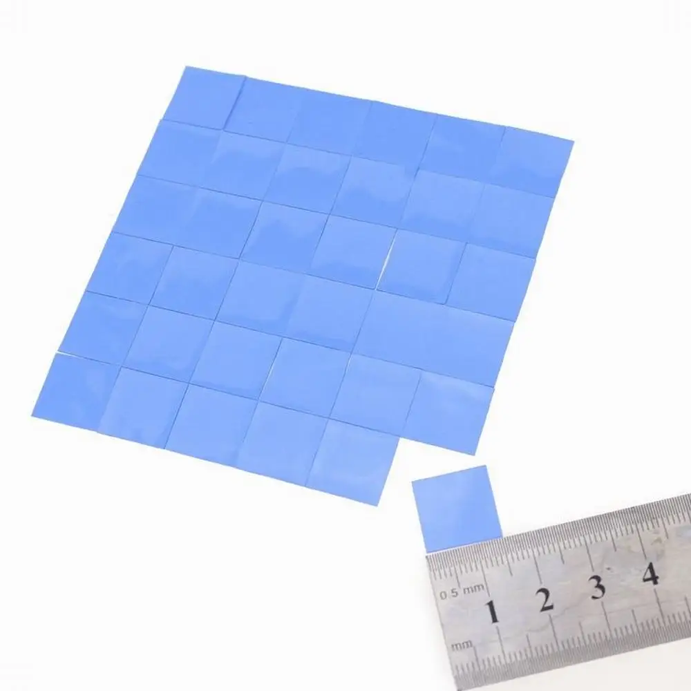 Mini almohadilla térmica GPU para CPU, almohadillas de silicona conductoras de refrigeración, 15mm x 1mm, azul, alta calidad, 36 piezas, 15x15x1mm, 1,0mm de espesor