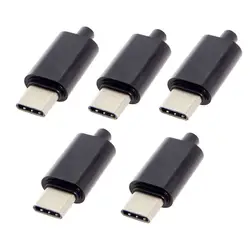 CY-USB USB-C 24 pines OTG macho con carcasa negra, 5 uds por lote