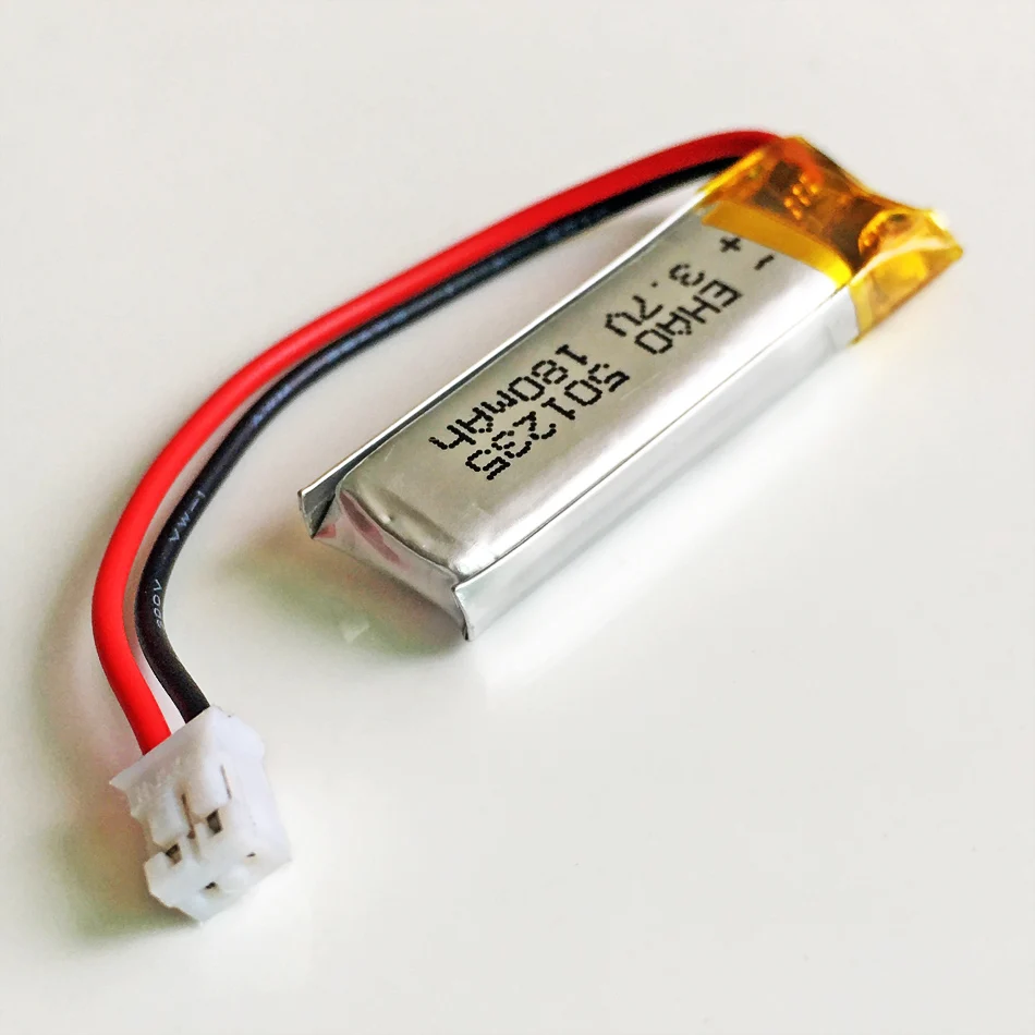 Batería recargable LiPo 3,7 + JST PH 180mm, Conector de 2 pines para Mp3, Bluetooth, GPS, PSP, grabadora de auriculares, altavoz, 501235 V, 2,0 mAh
