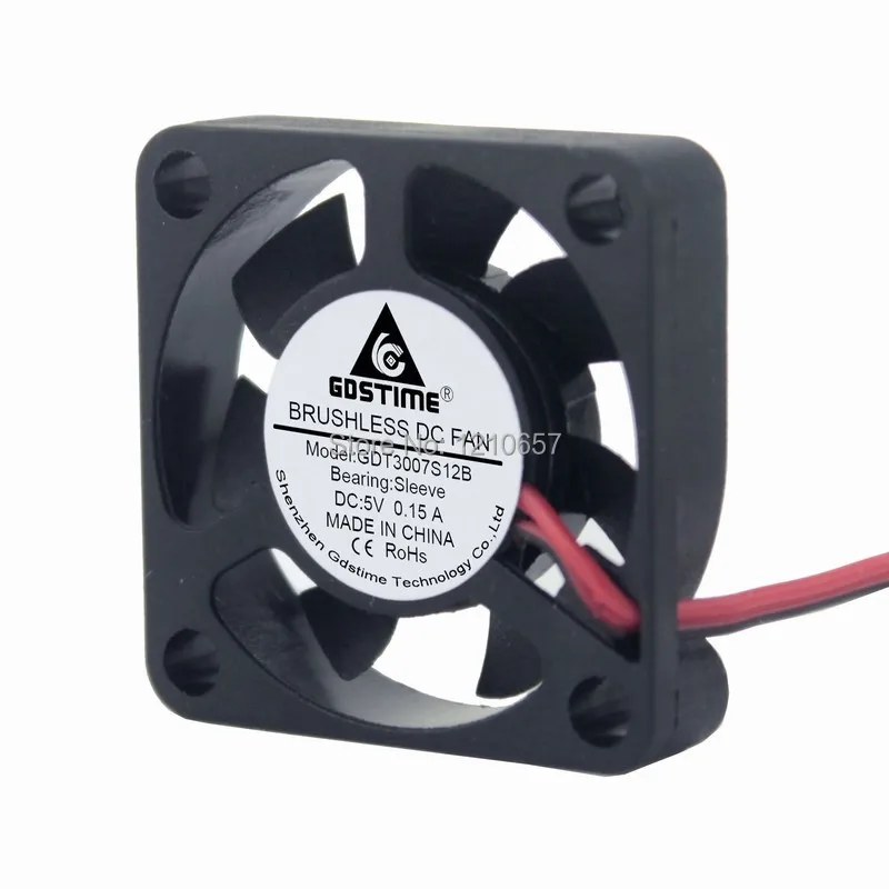 Gdstime-miniventilador de refrigeración de plástico, 30mm, 3cm, 30x7mm, 3007 DC, 5V, 2 pines, 30 unidades por lote - imagen 2