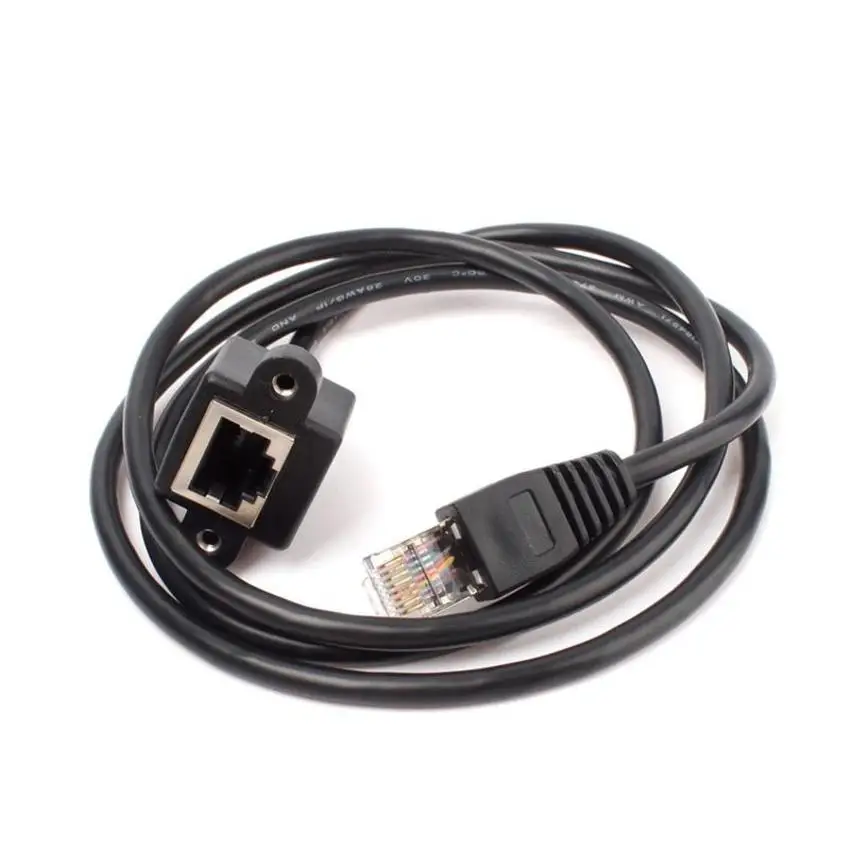 Cable de extensión de red Ethernet RJ45 Cat 6, macho a hembra, con orificios de montaje en Panel para PC y portátil - imagen 4
