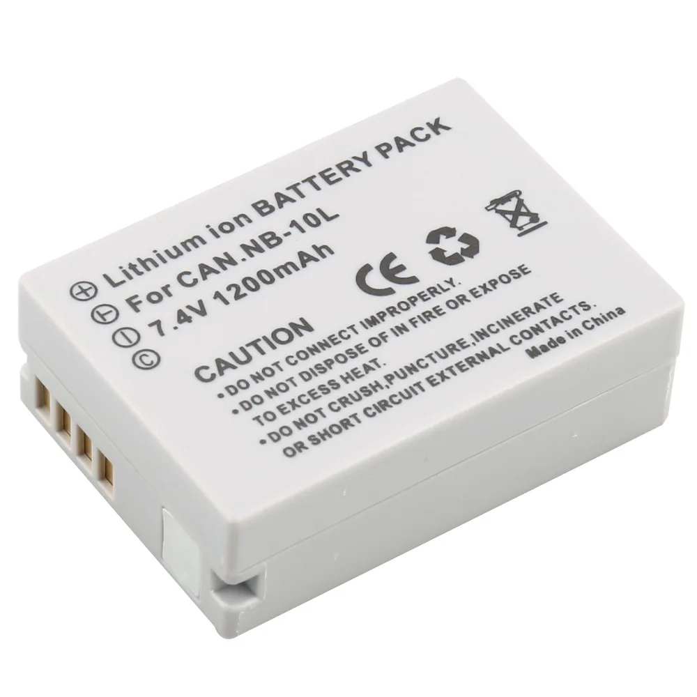 Batería de piezas para cámara Canon PowerShot G15, G16, G1X, G3X, SX40, SX40HS, SX50, SX60 HS, 2 NB-10L, NB, 10L, NB10L, cargador Dual USB LCD - imagen 4