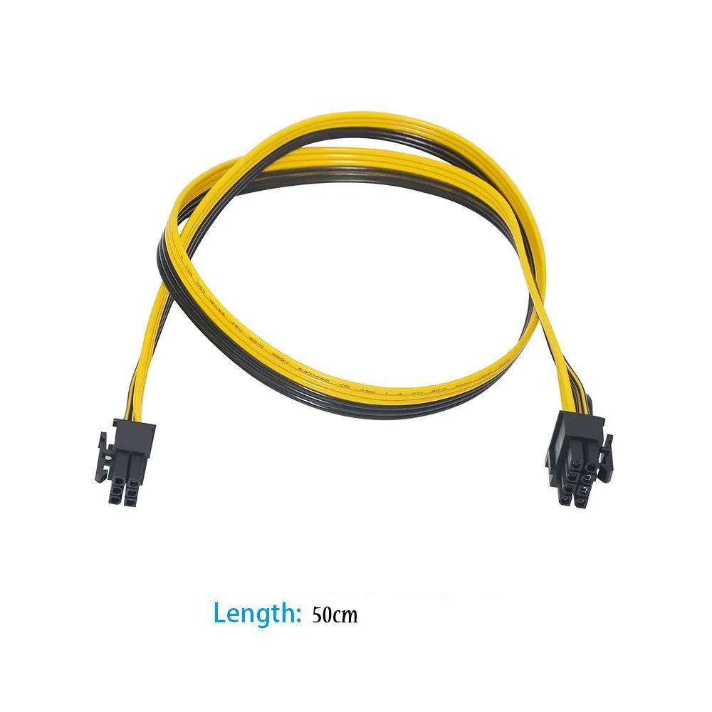 Cable Riser PCIe 6+2 Macho 50cm para GPU Minería - imagen 2
