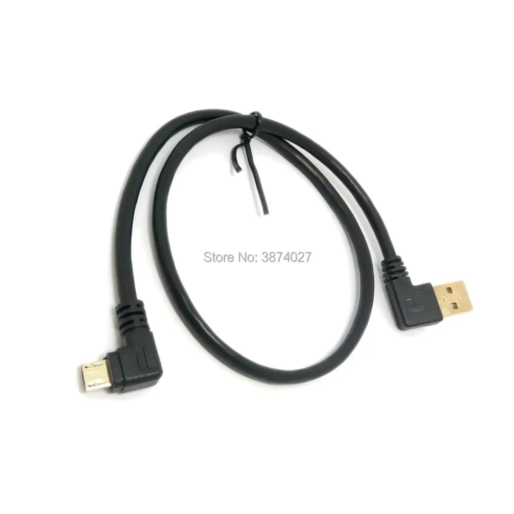 15cm 50CM 1M enchufe chapado en oro de alta calidad corto 90 grados ángulo izquierdo USB A macho a Micro USB macho cable de alimentación de datos de ángulo recto - imagen 5