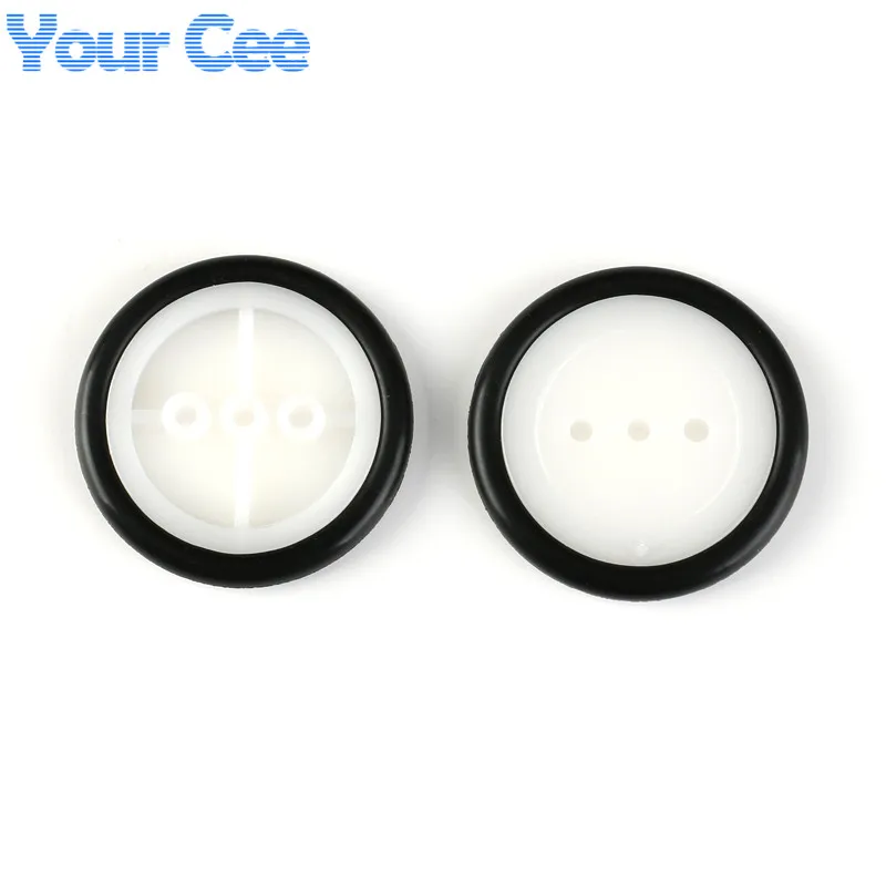 20 piezas/2 piezas pequeño chasis de neumático de coche inteligente Robot de plástico rueda de chasis de goma para neumáticos de coche de juguete - imagen 3