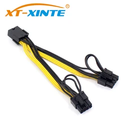XT-XINTE Cable alimentación PCIe 8 pines a doble 6+2 pines
