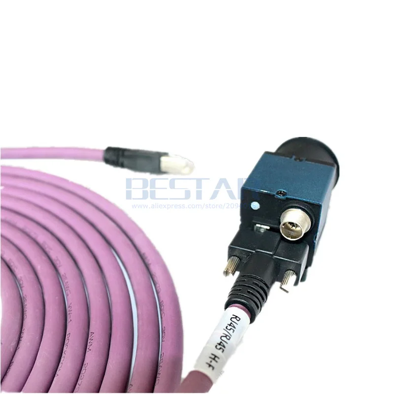 Cable de cámara industrial GigE RJ45 de 3M y 5M, Cable fijo de tornillo de tanque doblado de cadena de remolque Gigabit Ethernet para visión artificial - imagen 4