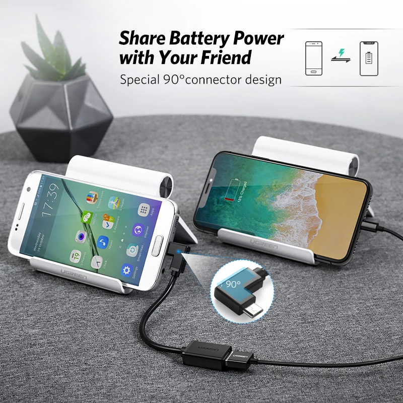 Ugreen-Adaptador de Cable microusb OTG para móvil, Conector Micro USB 2,0 para Xiaomi Redmi Note 5, Samsung S6, tableta, Android - imagen 4